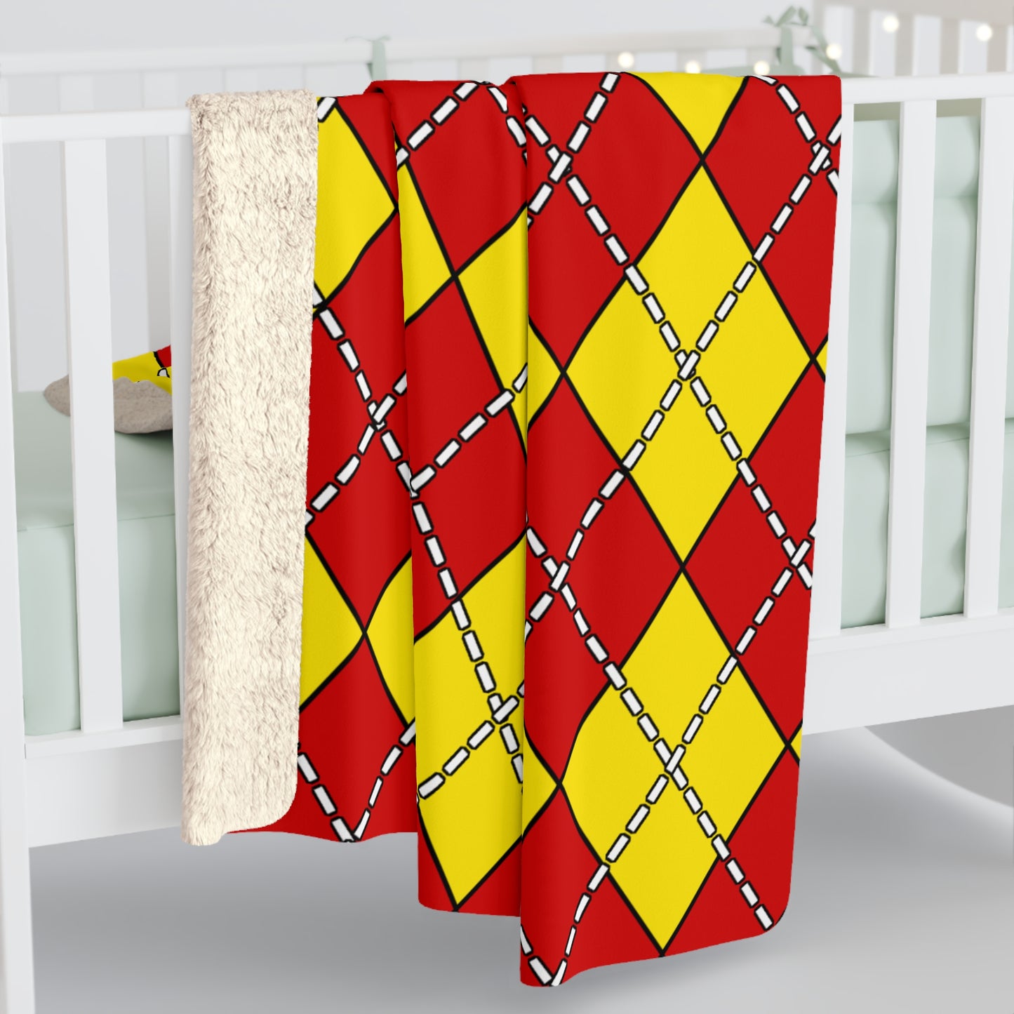North Macedonia Retro Argyle Blanket Throw