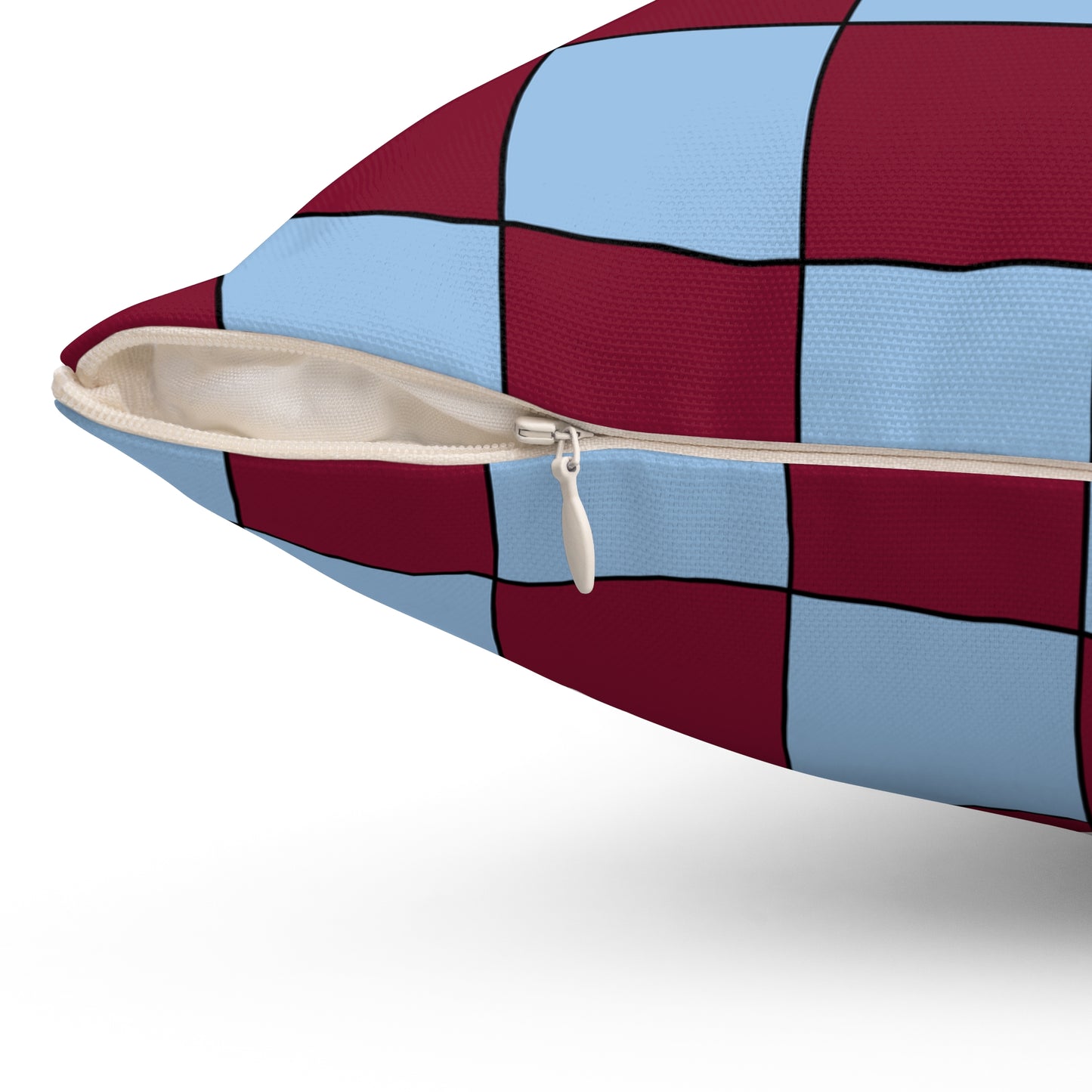 Claret, Blue Retro Check Cushion Pillow