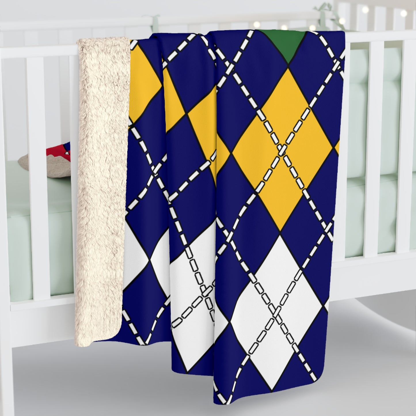 British Virgin Islands Retro Argyle Blanket Throw
