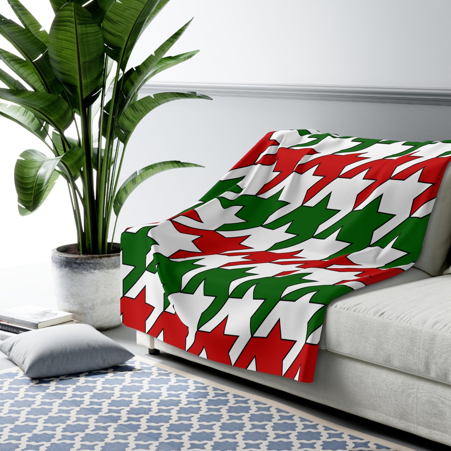 Tajikistan Retro Houndstooth Blanket Throw