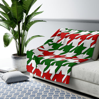 Tajikistan Retro Houndstooth Blanket Throw