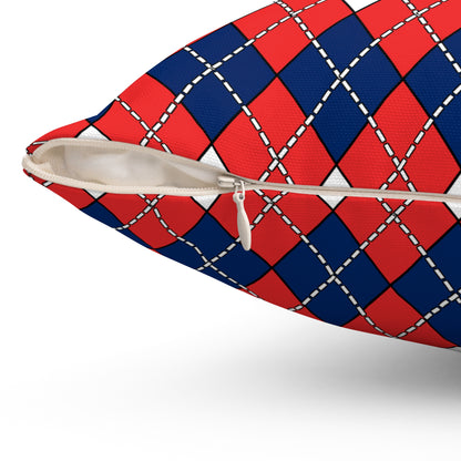 Svalbard And Jan Mayen Retro Argyle Cushion Pillow