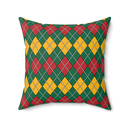 Lithuania Retro Argyle Cushion Pillow