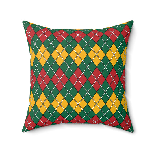 Lithuania Retro Argyle Cushion Pillow