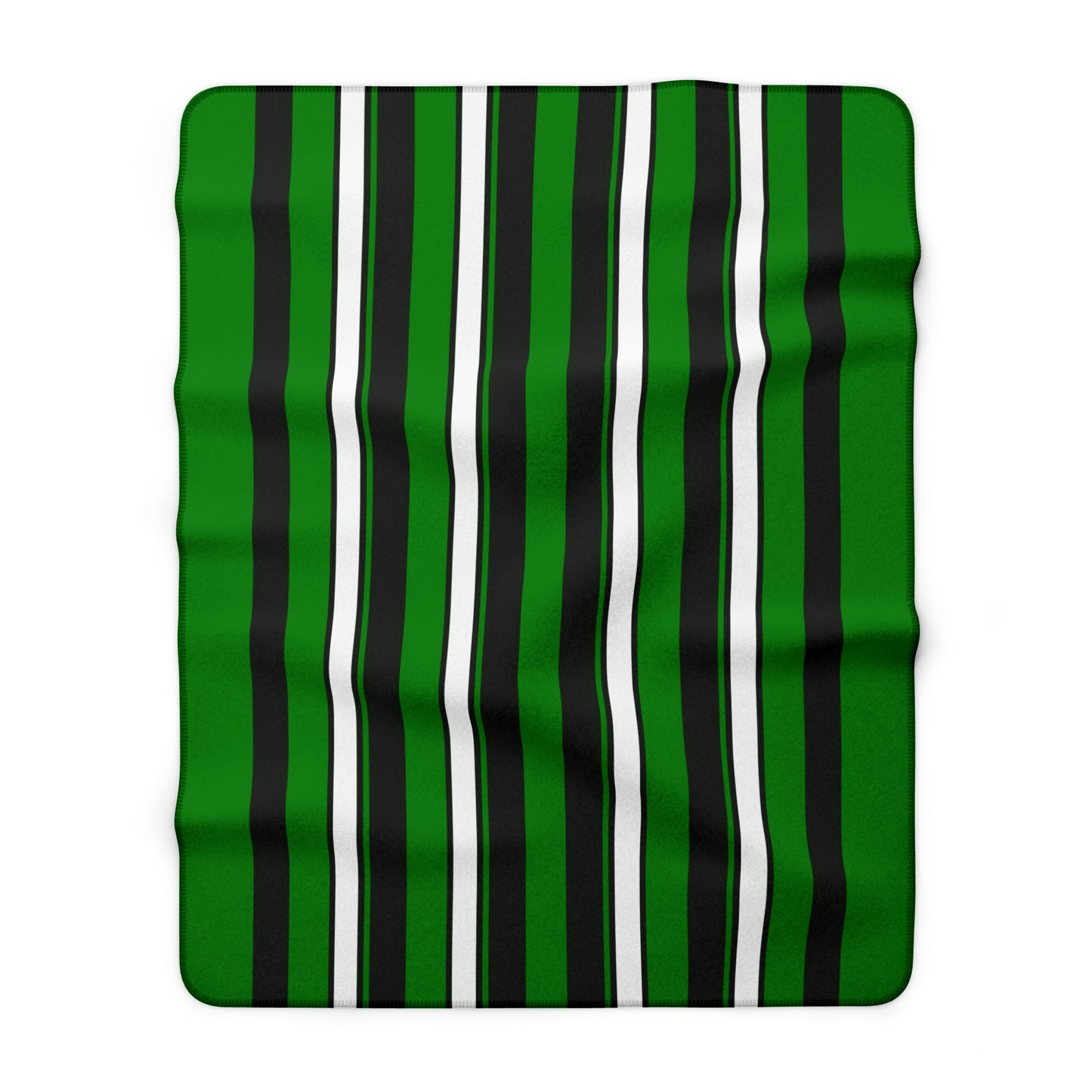Green, Black, White Retro Stripes Blanket Throw