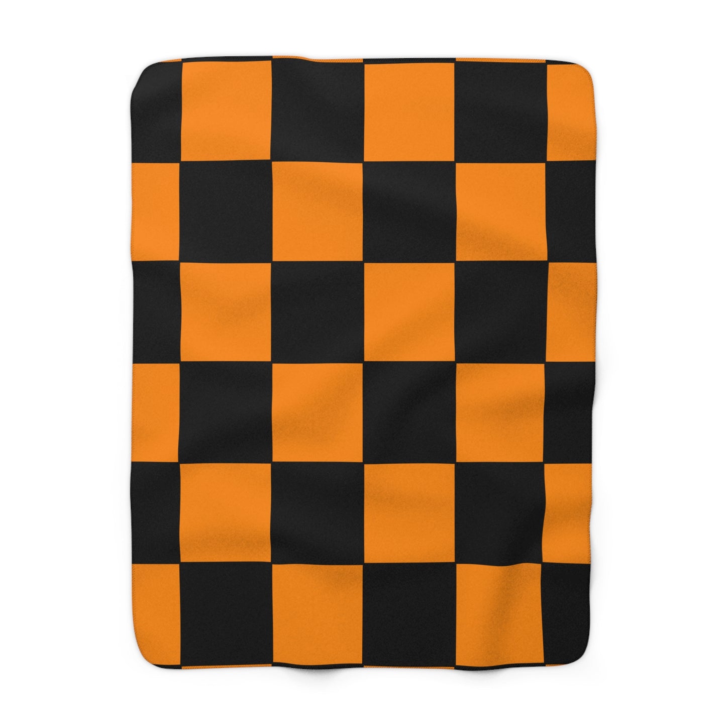 Dark Orange, Black Retro Check Blanket Throw