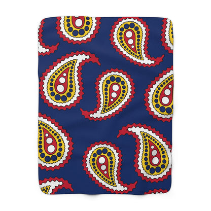 Turks And Caicos Islands Retro Paisley Blanket Throw