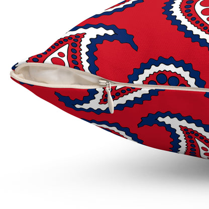 Lao Peoples Democratic Republic Retro Paisley Cushion Pillow