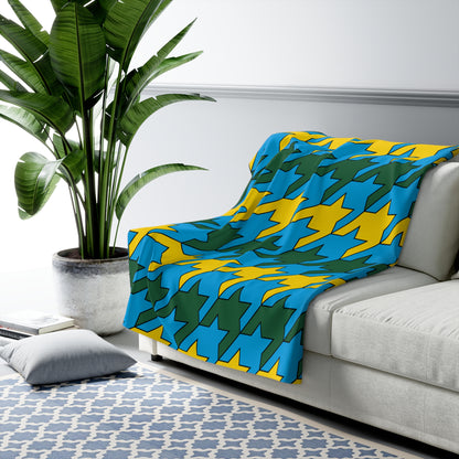 Rwanda Retro Houndstooth Blanket Throw