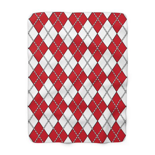 England Retro Argyle Blanket Throw