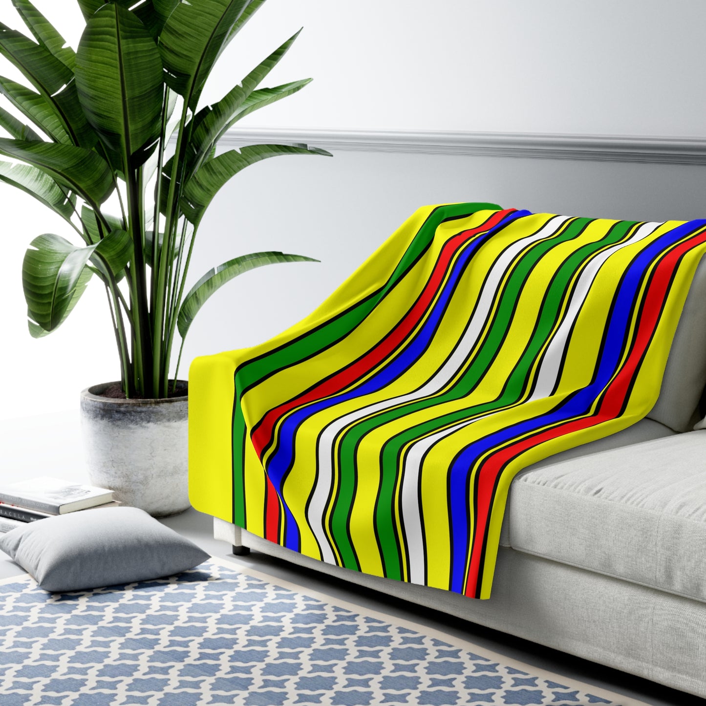 Central African Republic Retro Stripes Blanket Throw