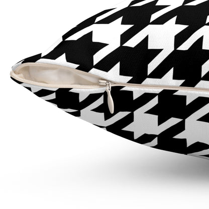White, Black Retro Houndstooth Cushion Pillow