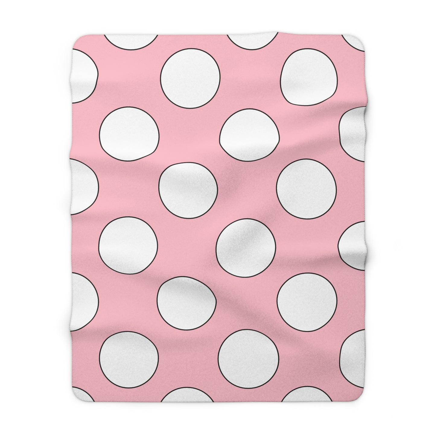 Pink, White Retro Polka Dots Blanket Throw