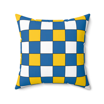 Canary Islands Retro Check Cushion Pillow