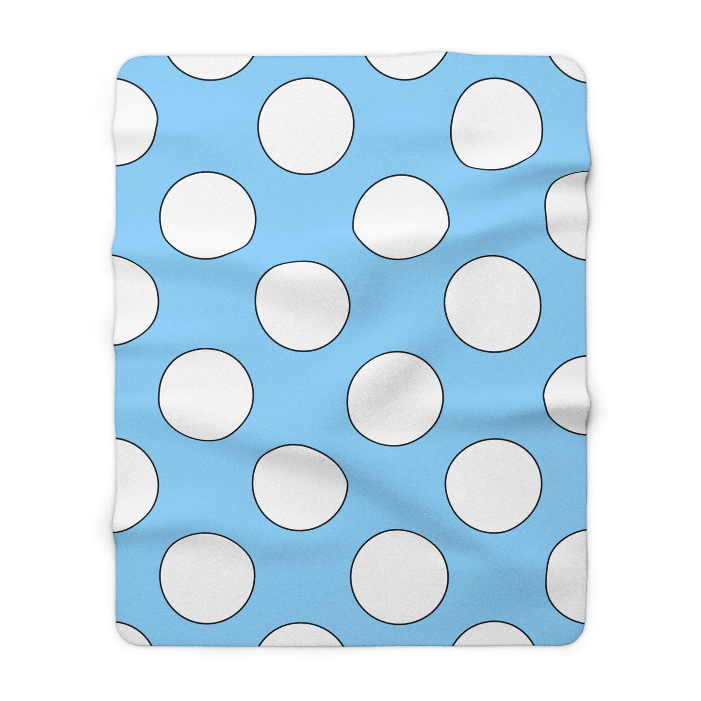 Light Blue, White Retro Polka Dots Blanket Throw