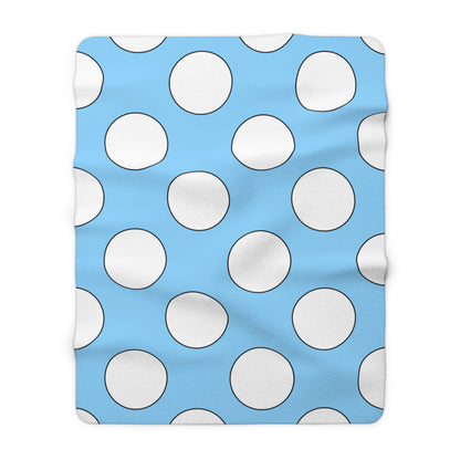 Light Blue, White Retro Polka Dots Blanket Throw
