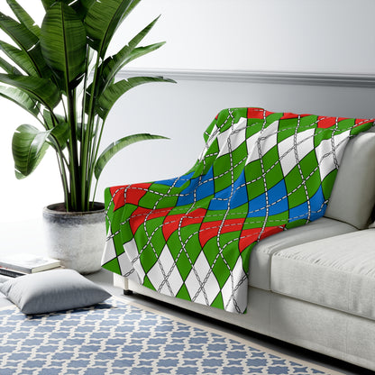 Equatorial Guinea Retro Argyle Blanket Throw
