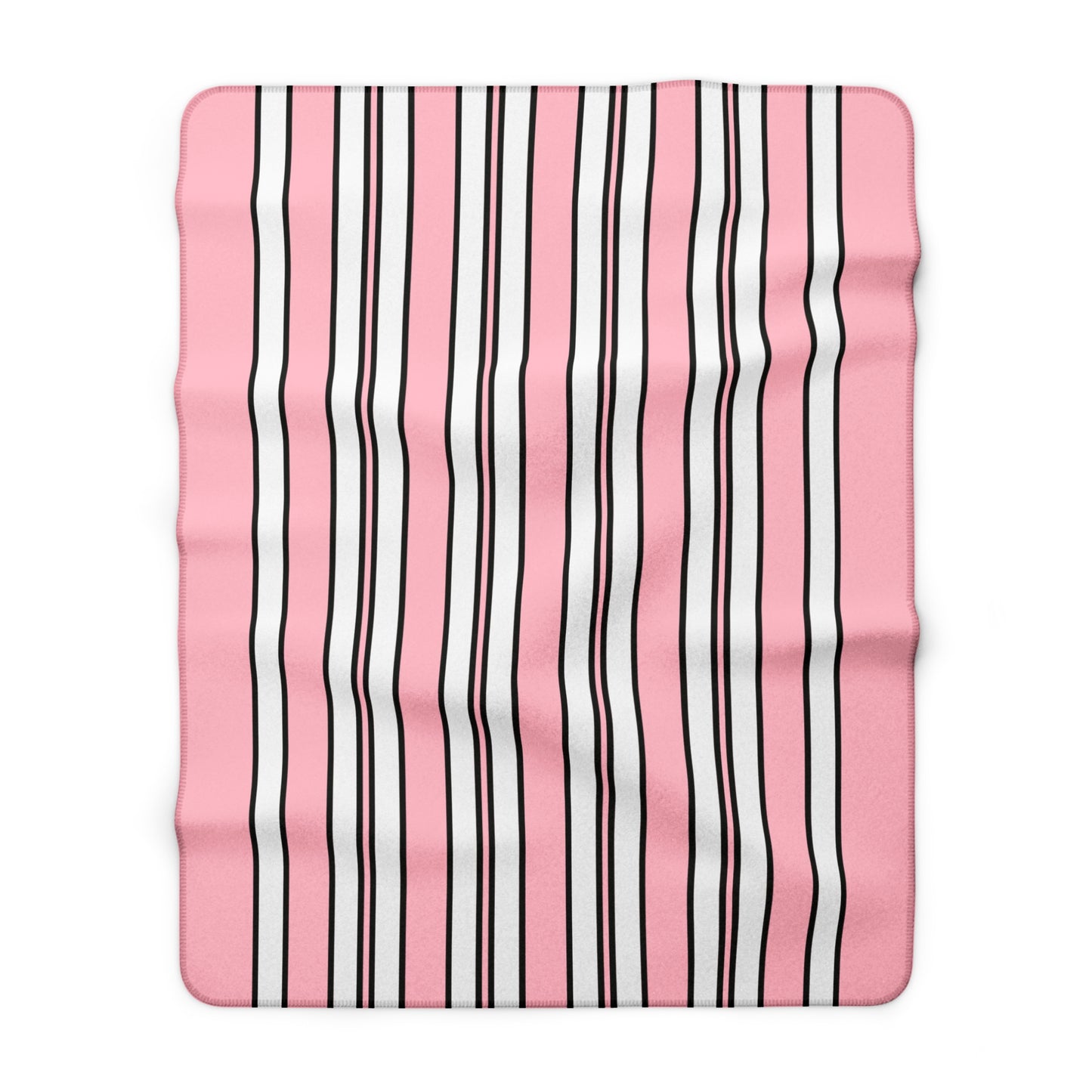 Pink, White Retro Stripes Blanket Throw