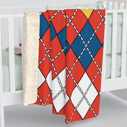 Kiribati Retro Argyle Blanket Throw