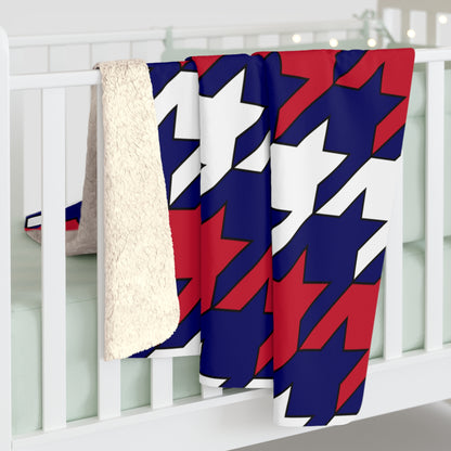 South Georgia And The South Sandwich Islands Retro Houndstooth Blanket Throw