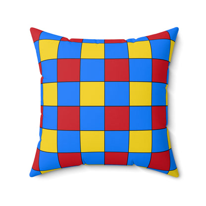 Democratic Republic of the Congo Retro Check Cushion Pillow