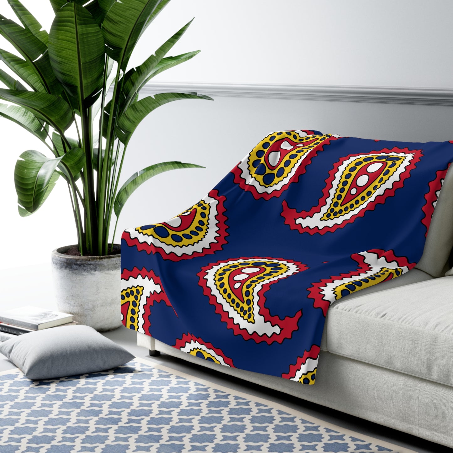 Turks And Caicos Islands Retro Paisley Blanket Throw