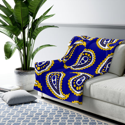 Bosnia And Herzegovina Retro Paisley Blanket Throw