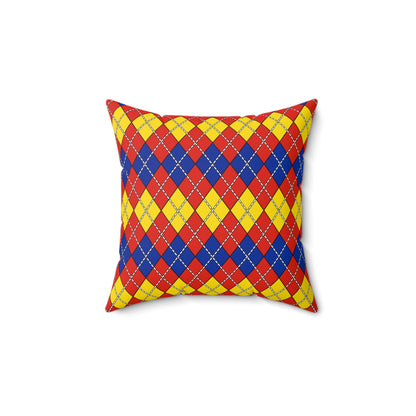 Romania Retro Argyle Cushion Pillow
