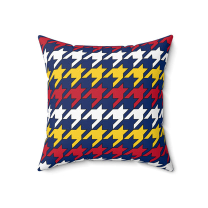 Turks And Caicos Islands Retro Houndstooth Cushion Pillow