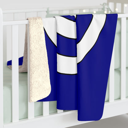 Dark Blue, White Retro Target Blanket Throw