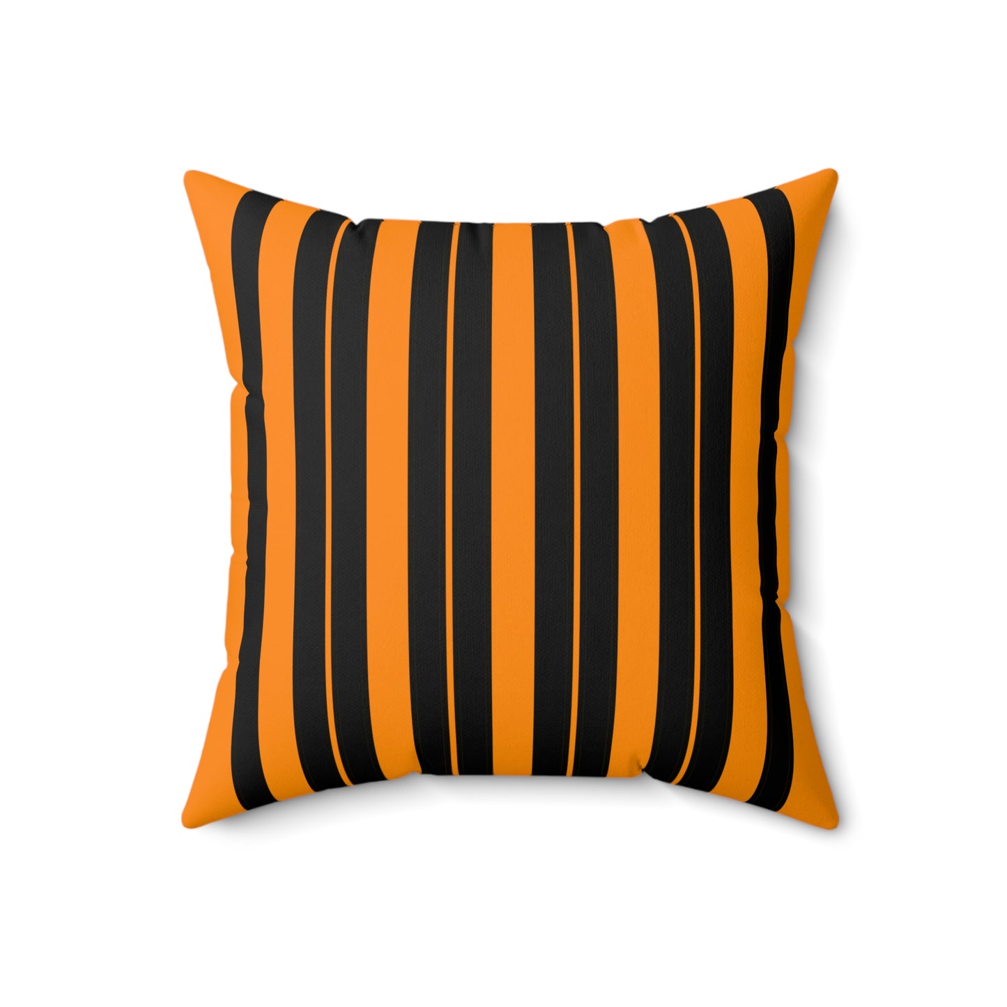 Dark Orange, Black Retro Stripes Cushion Pillow