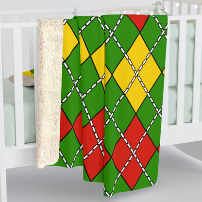 Benin Retro Argyle Blanket Throw