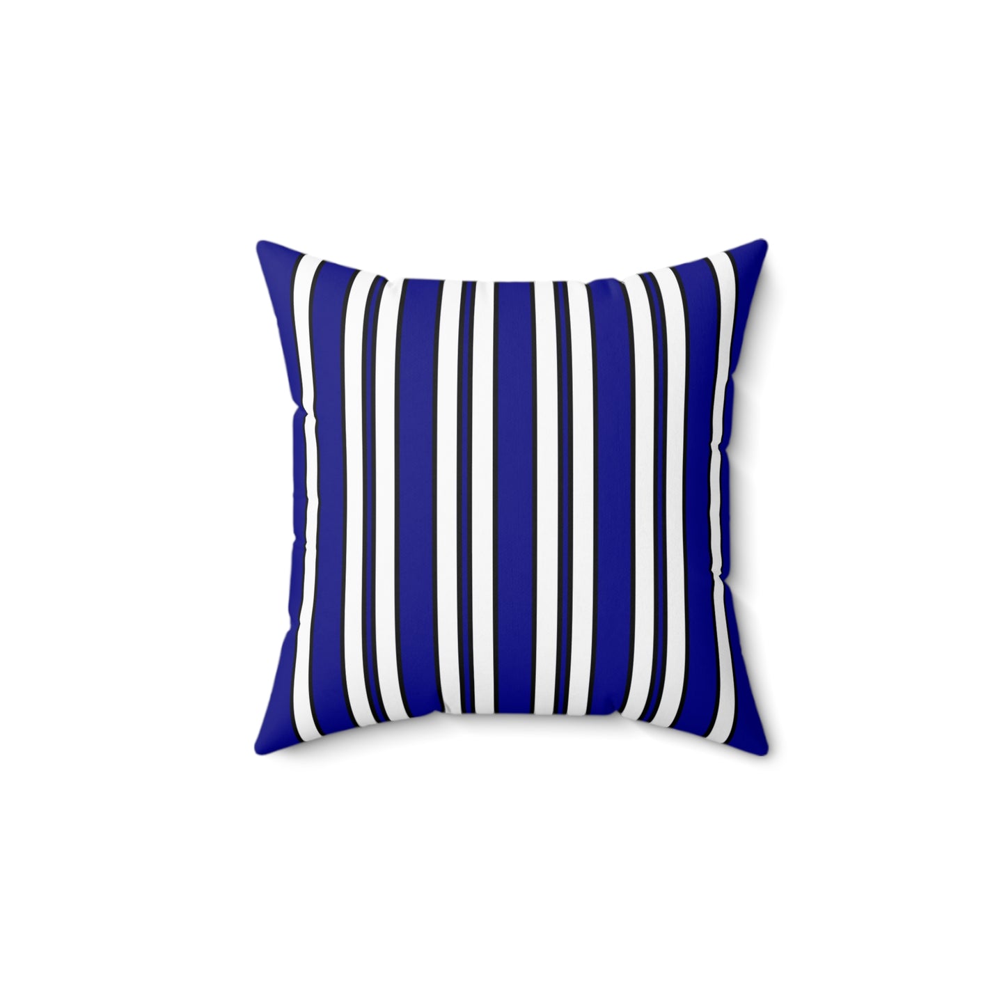 Dark Blue, White Retro Stripes Cushion Pillow