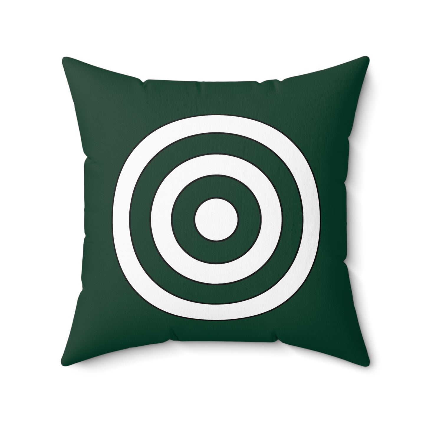 Dark Green, White Retro Target Cushion Pillow