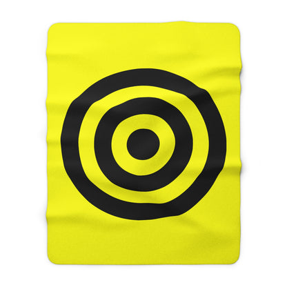 Yellow, Black Retro Target Blanket Throw