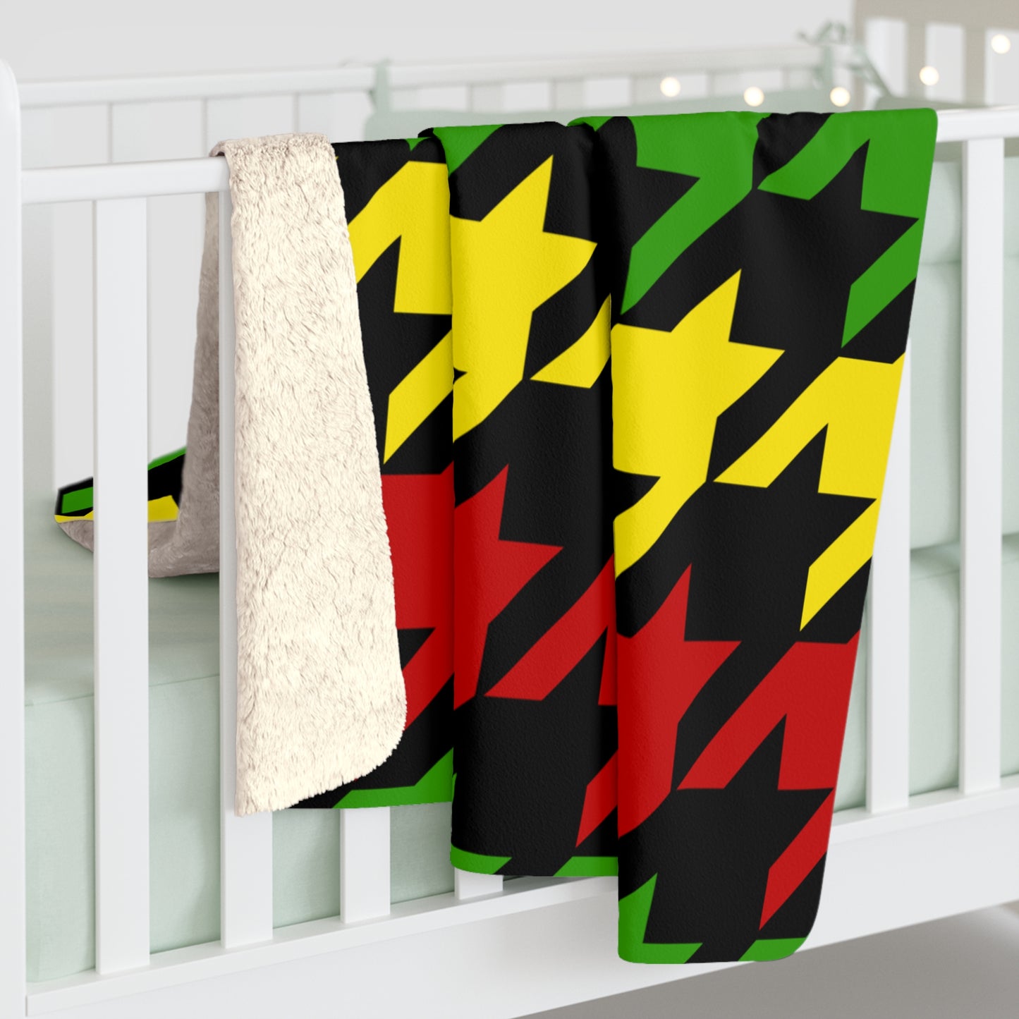 Saint Kitts And Nevis Retro Houndstooth Blanket Throw