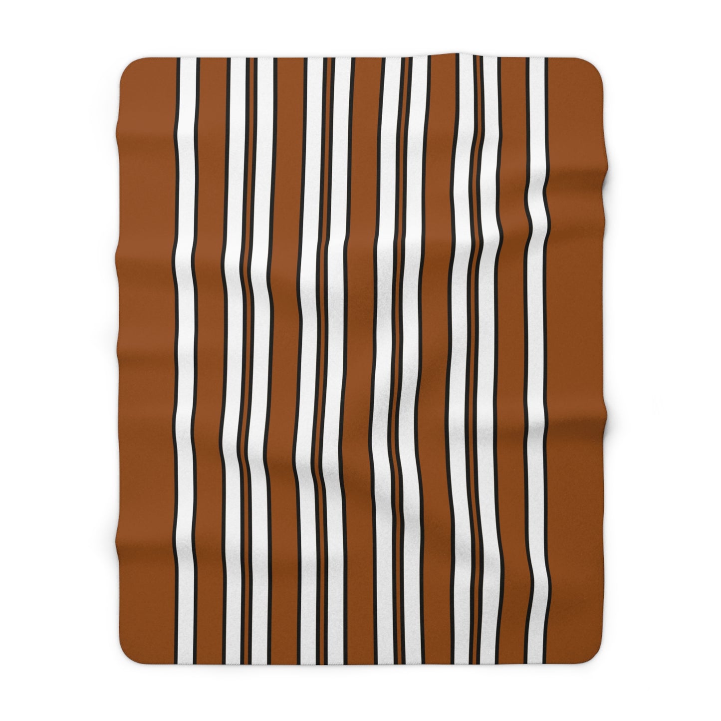 Brown, White Retro Stripes Blanket Throw