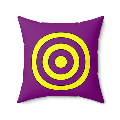 Purple, Yellow Retro Target Cushion Pillow