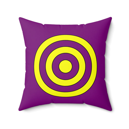 Purple, Yellow Retro Target Cushion Pillow