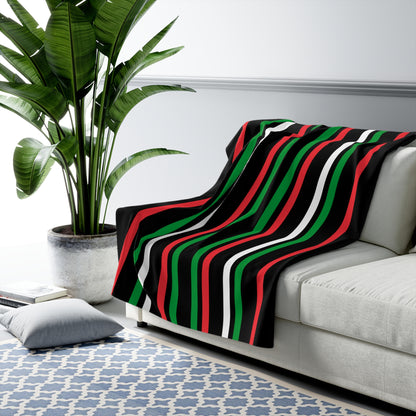 Palestine Retro Stripes Blanket Throw