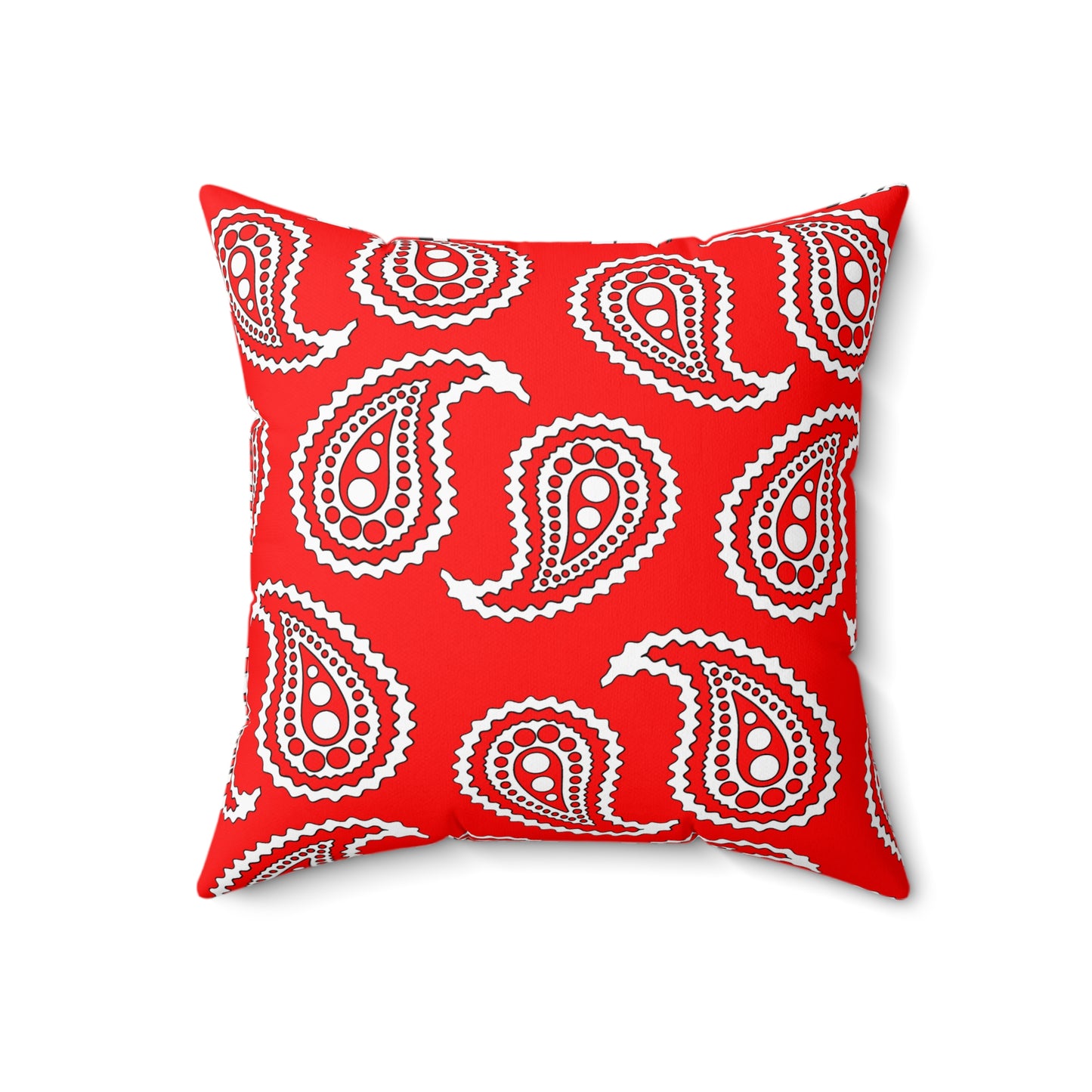 Red, White Retro Paisley Cushion Pillow