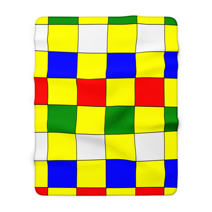 Central African Republic Retro Check Blanket Throw