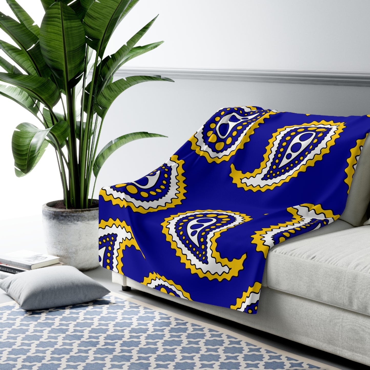 Bosnia And Herzegovina Retro Paisley Blanket Throw
