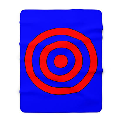 Blue, Red Retro Target Blanket Throw