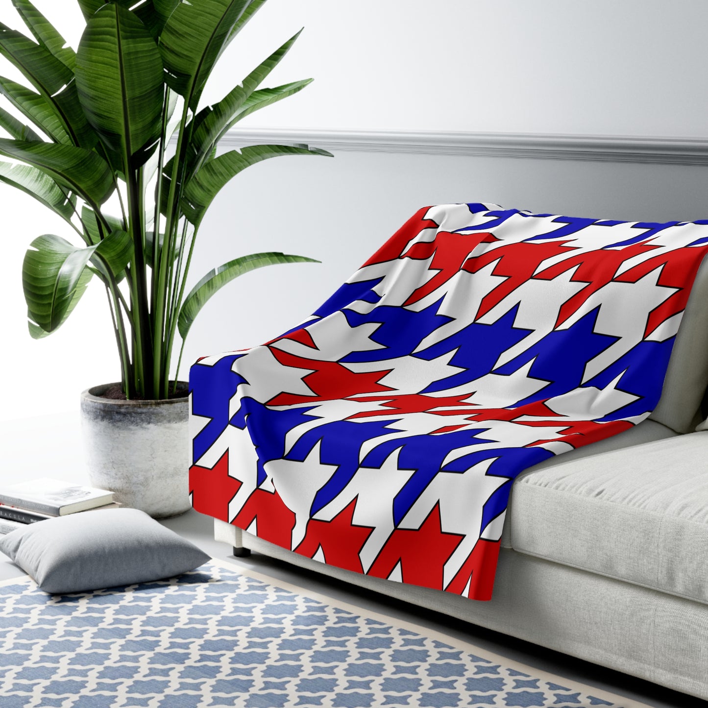 Costa Rica Retro Houndstooth Blanket Throw