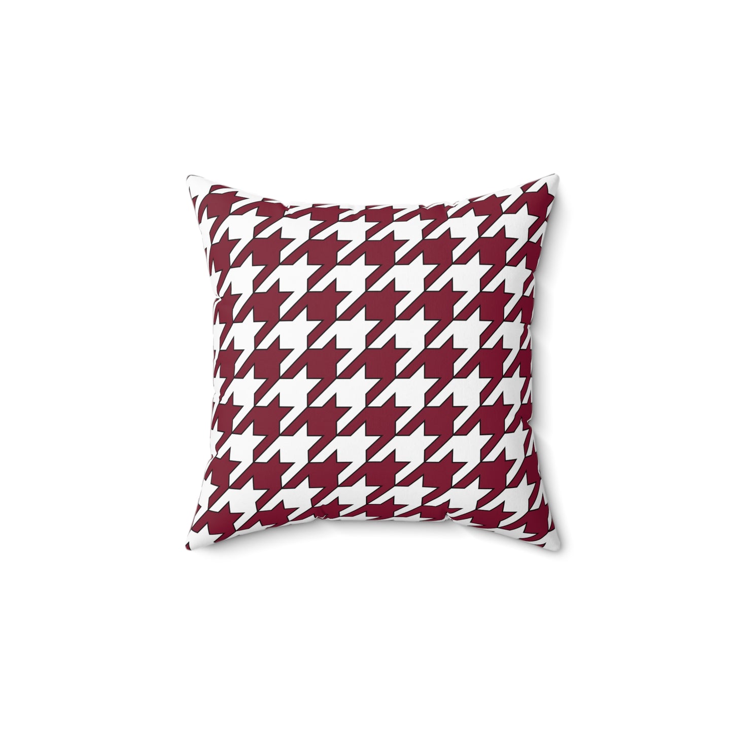 Claret, White Retro Houndstooth Cushion Pillow