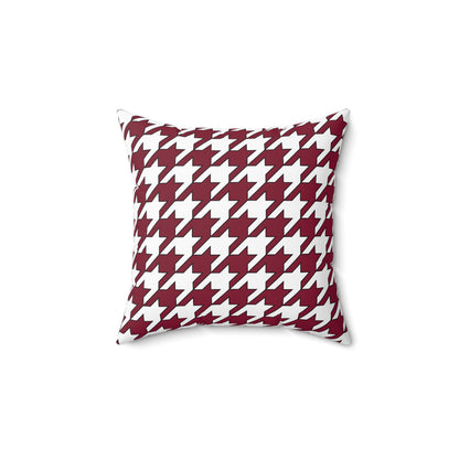 Claret, White Retro Houndstooth Cushion Pillow