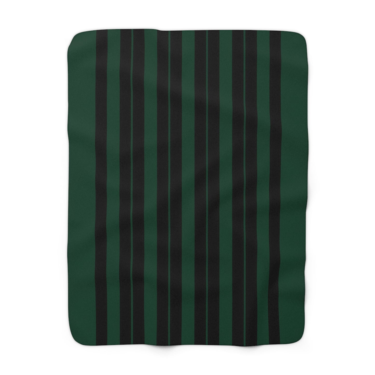 Dark Green, Black Retro Stripes Blanket Throw