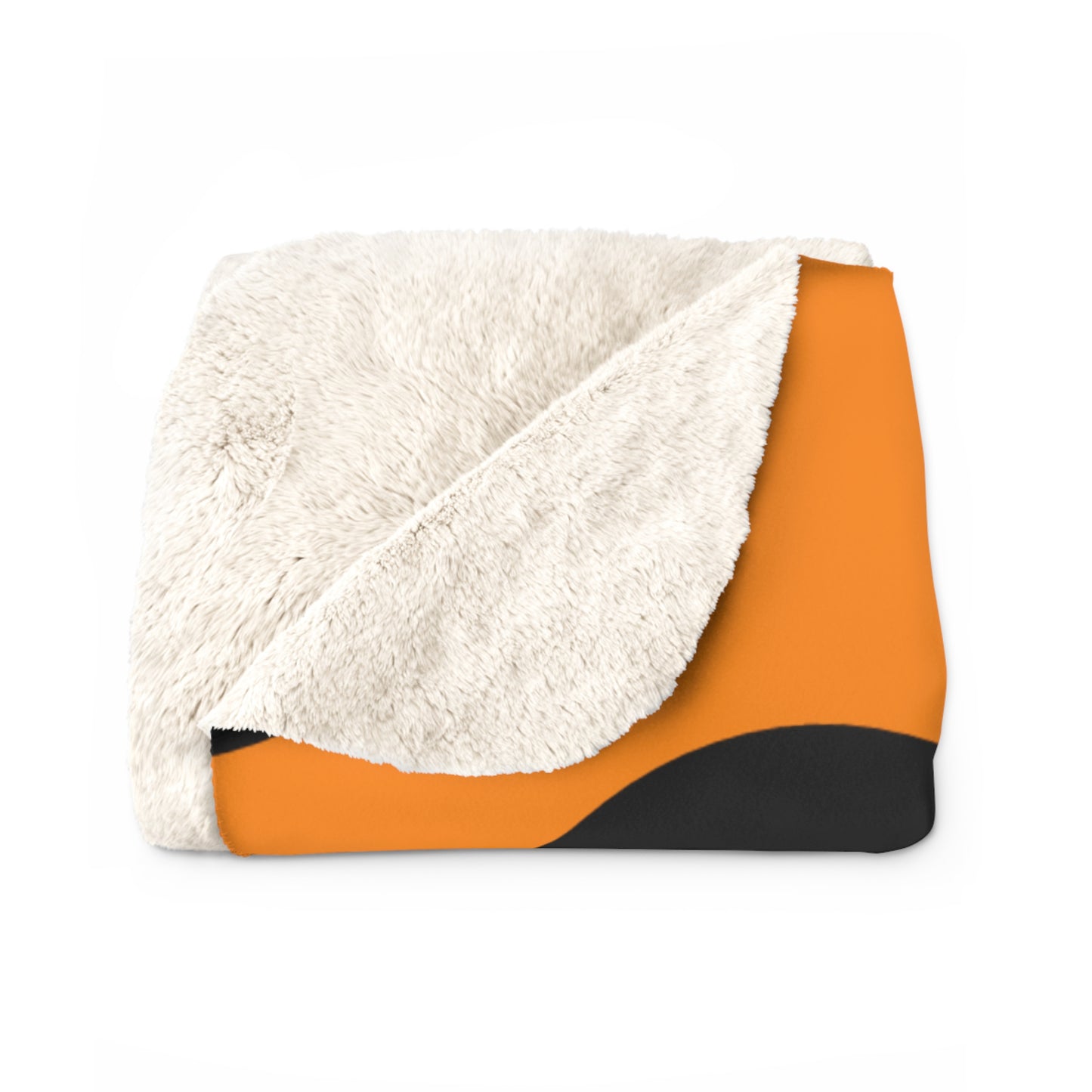 Dark Orange, Black Retro Polka Dots Blanket Throw