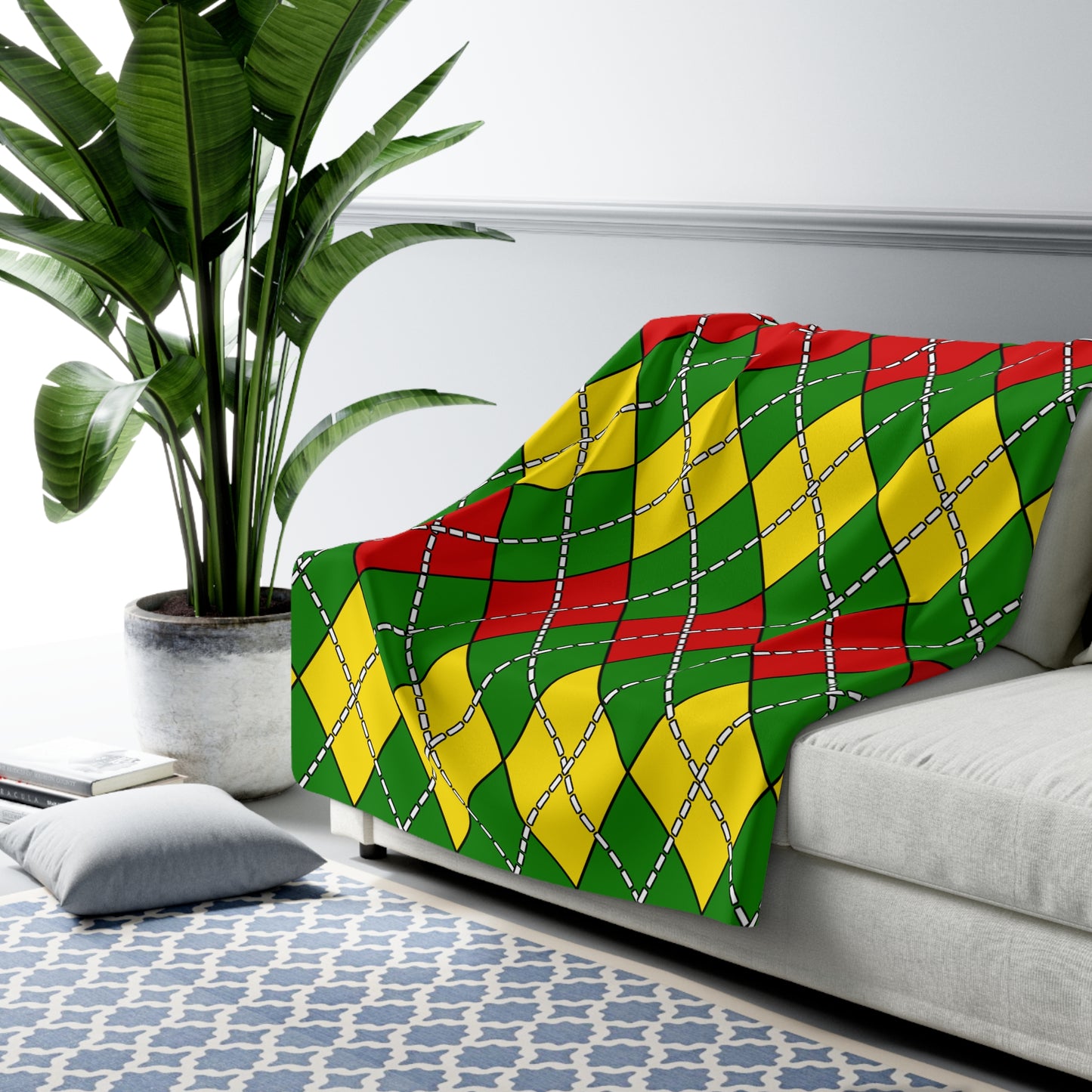 Togo Retro Argyle Blanket Throw
